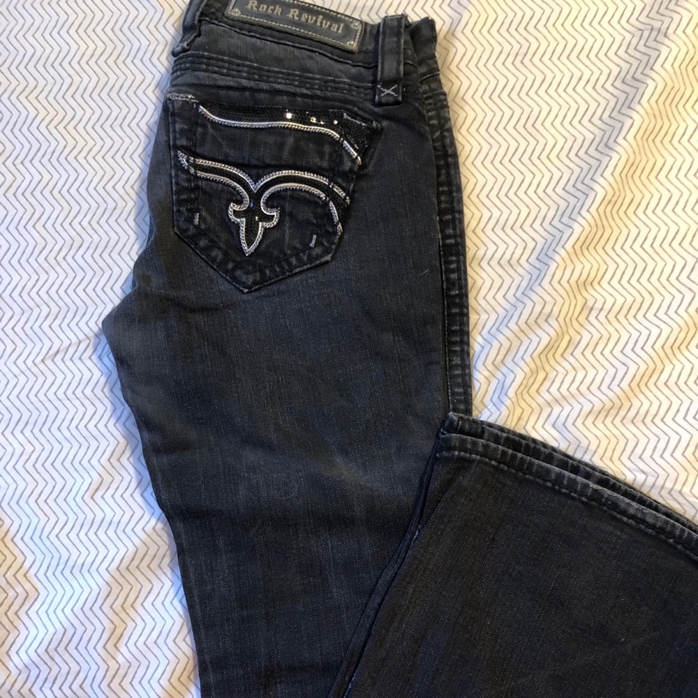 Rock Revival Black Flared Jean Pants